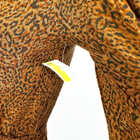 Billabong Spring Romance Sleeve Mini Wrap Dress Animal Print Toffee size S NWT - Picture 11 of 12